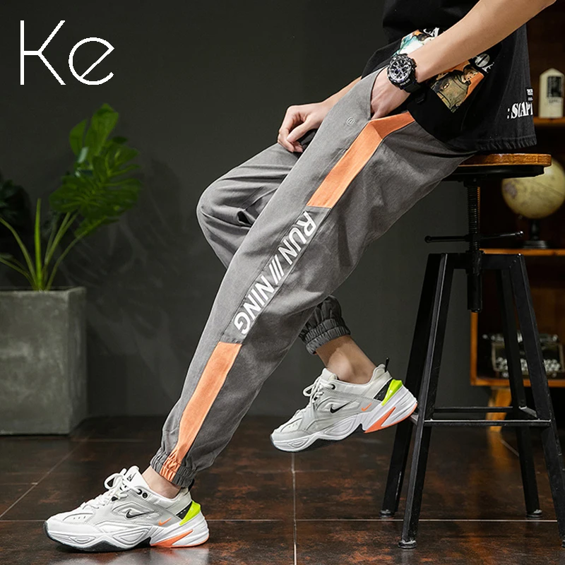 

KE025M новые мужские повседневные брюки, трендовые свободные зеленые, серые, черные спортивные брюки, студенческие брюки, брюки-комбинезон для мужчин