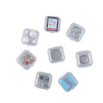 

10PC 3.5*3.5CM Plastic Jewelry Storage Box All-purpose Jewelry Memory Storage Card Tablets Pills Stockpile Box Packaging Display