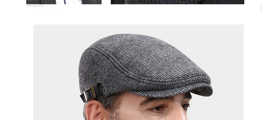 Зимние шапки с ушками для пожилых мужчин, полушерстяной берет газетчика, Кепка для гольфа, плоская твидовая шапка для вождения, с козырьком, плюшевая русская Лыжная шапка для папы
