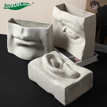 

HOT Facial Features Ceramic Face Vase Pot Modern Sculpture Decorative Pots for Flowers Nordic Style Home Office Decor for Vases