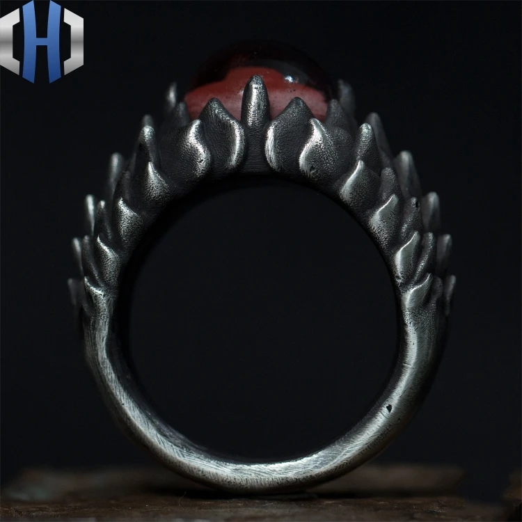 

Original Design Handmade Silver Lotus Ring 925 Sterling Silver Ring Female Couple Crystal Ring