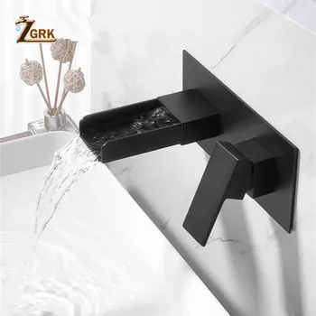 

Wall Mounted Basin Faucet Brass Single Handle Mixer Tap Hot & Cold Bathroom Water Bath Matt Black Faucet Sink