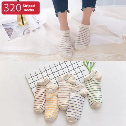 color 3 5 пар, забавные Женские носочки, хлопковые носки, розовые носки с милым котиком, короткие носки, повседневные носки с ушками животных, красные носки для девочек, 35-40 - Цвет: color 3