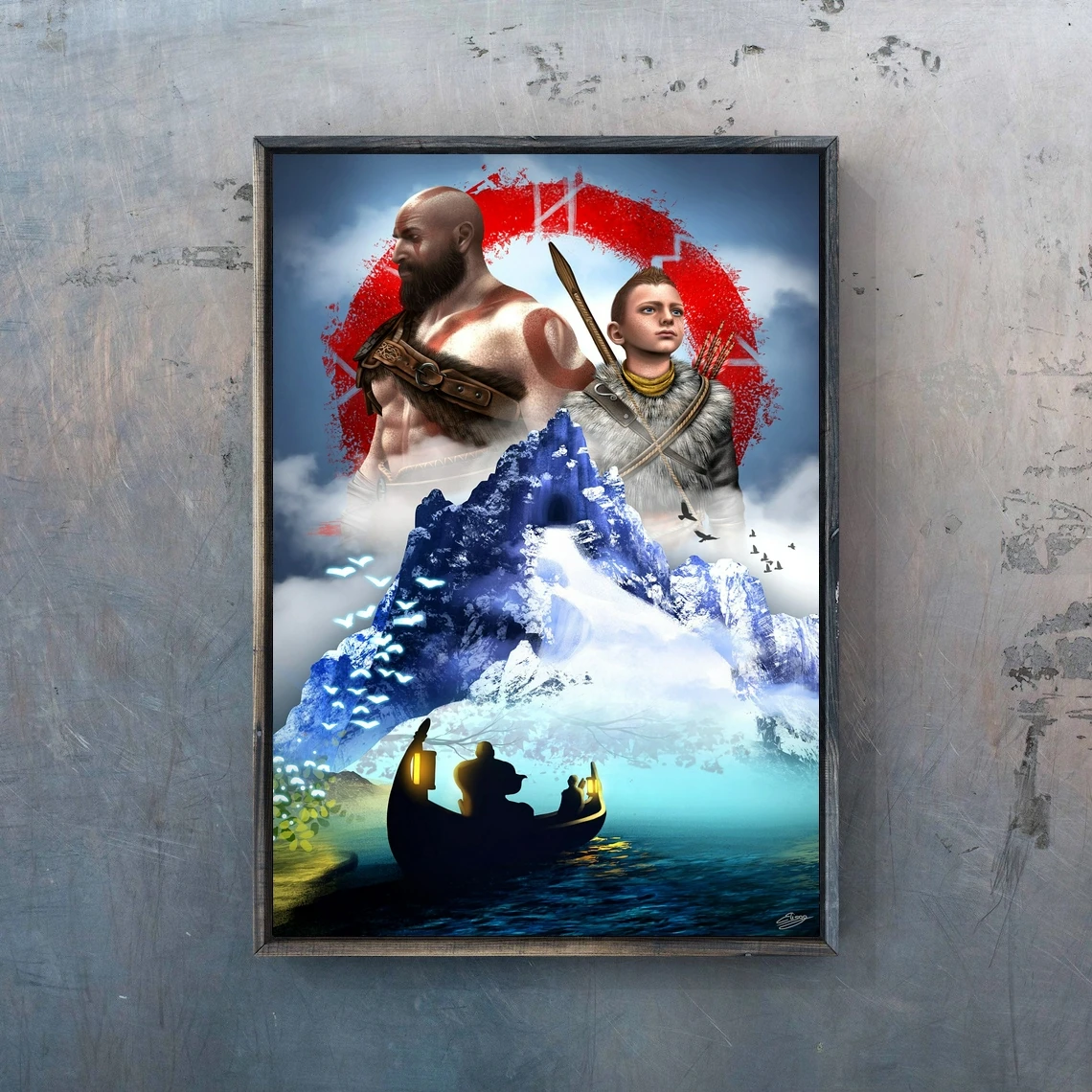 God Of War 4 Videogioco Poster Pc,Ps4, Esclusivo Gioco Di Ruolo Canvas Poster Personalizzato Regalo Di Opere D'Arte Alternativa