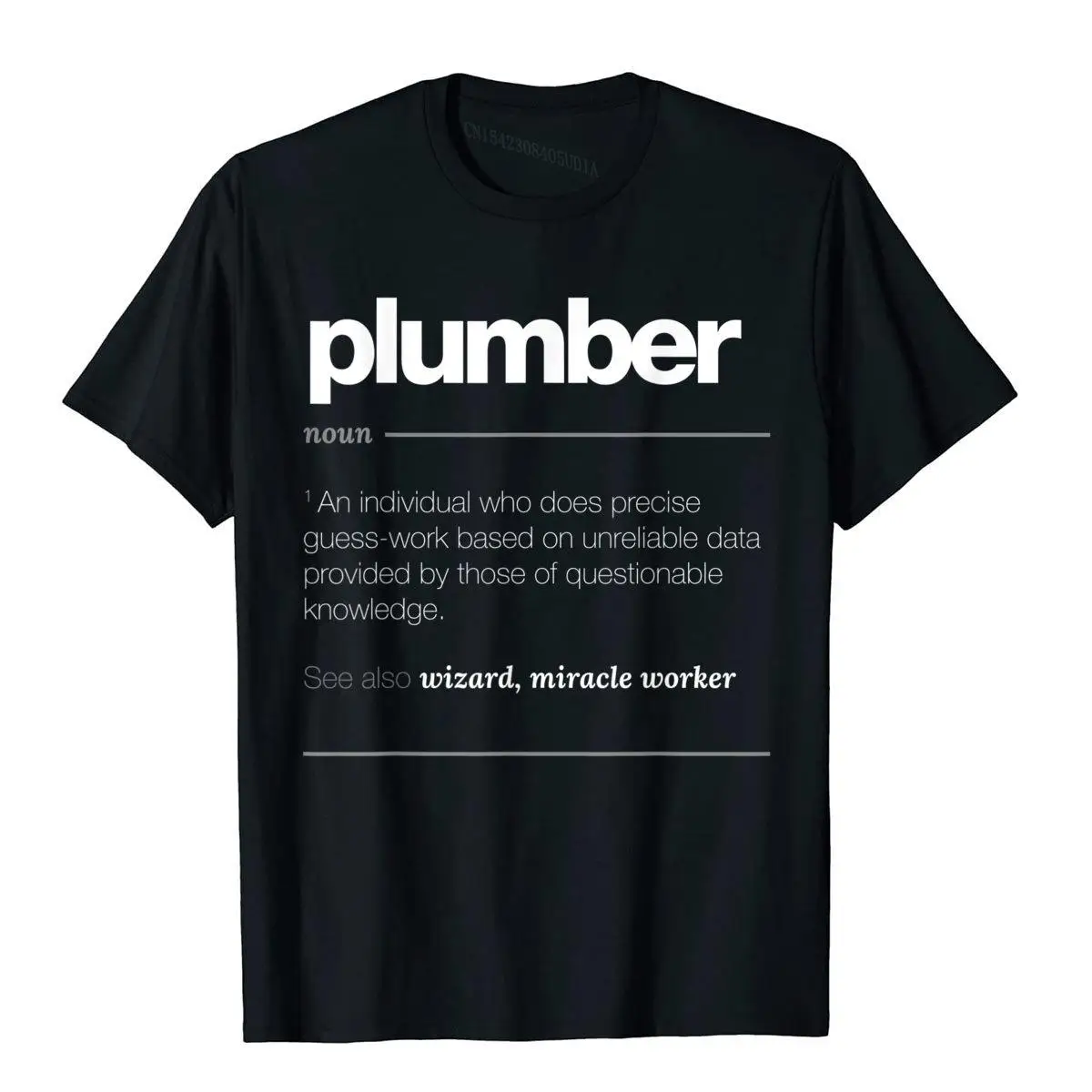 Plumber Definition T Shirt - Funny Plumbing Job Gift Tee__B13774black