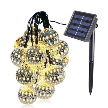 

Solar String Lights Moroccan Ball 5M 20LED Globe Fairy String Lights Warm Color 2Pcs