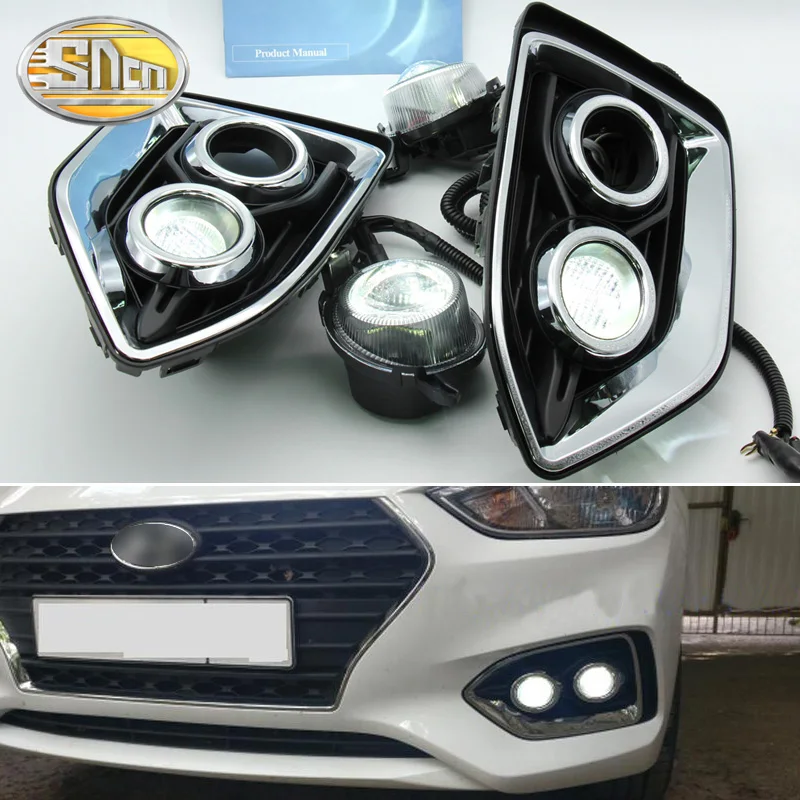 Авто светодиодный противотуманная фара для Hyundai Solaris Accent 2017 2018 2019 2020
