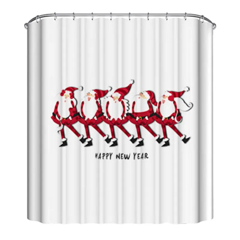Animal Theme Shower Curtain Polyester Fabric Waterproof Mildew Shower Curtain Kid Bathroom Christmas Decor