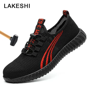 

Work Boots Men's Outdoor Steel Toe Cap Shoes Men Work Safety Boot Puncture Proof Safety Shoes Anti-smashing Work Shoes Plus Size