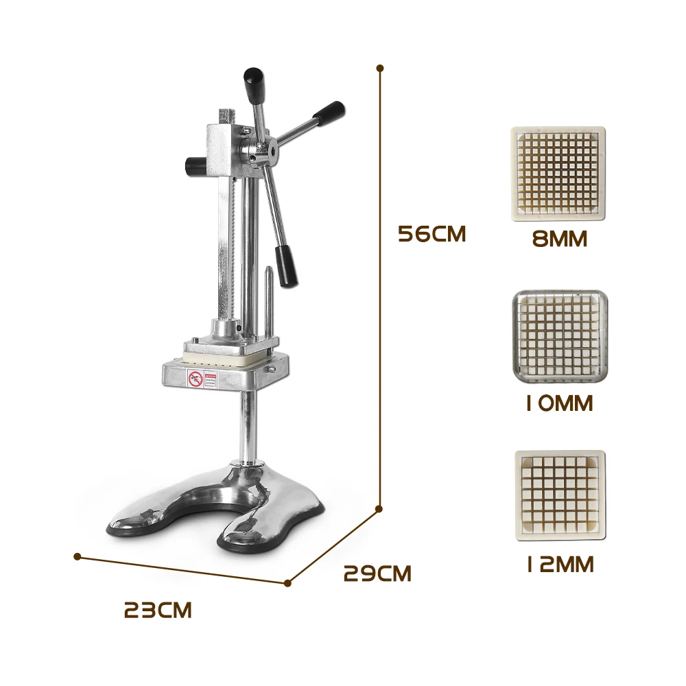 Вертикальный ручной прибор для нарезки фри машина для нарезки картофеля ломтерезка для овощей картофеля в комплект входят 3 лезвия 8/10/12 мм Нержавеющая сталь лезвие