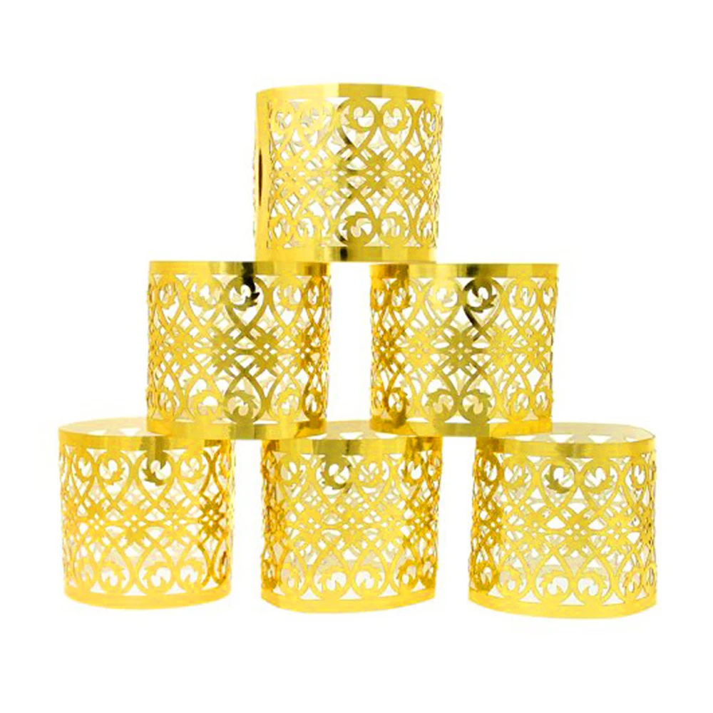 50 шт. декоративные бумажные кружевные кольца для салфеток свадебного стола