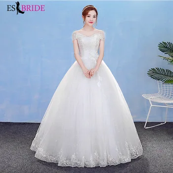 

Korean style lace V-neck wedding dress