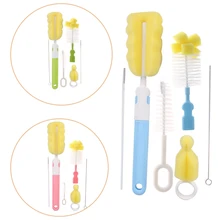 6 шт./компл. соска для детской бутылки набор щеточек набор для чистки бутылочек щетки для кормления губка для кормления грудного молока скруббер стиральные щетки