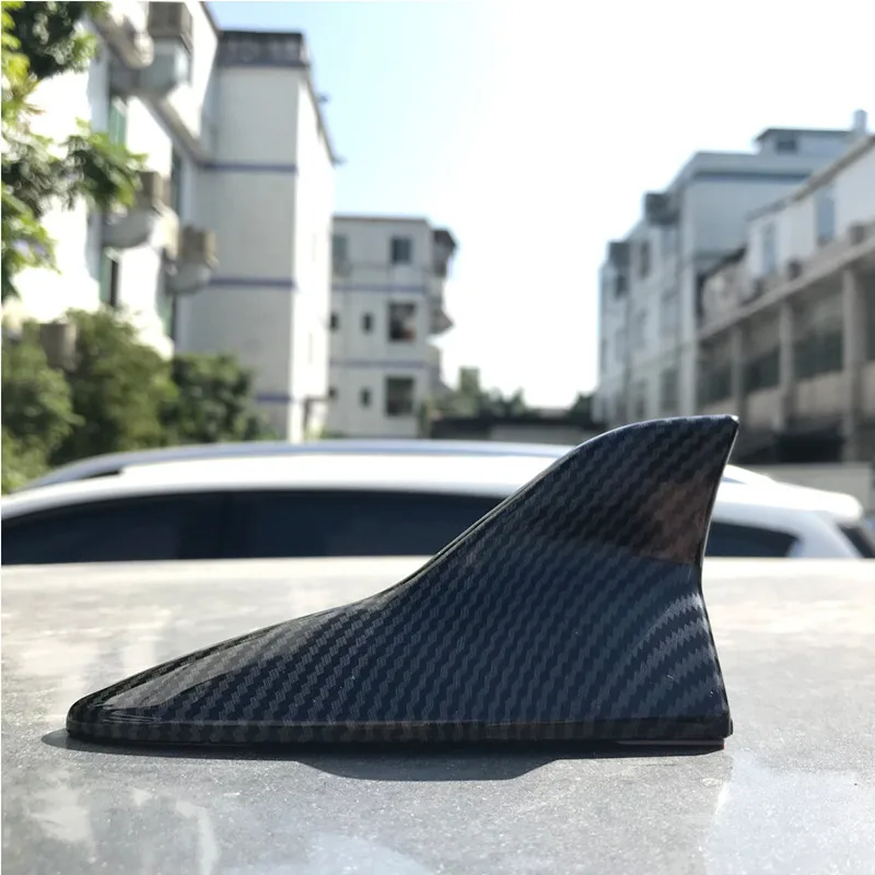 

Universal Modified Car Shark Fin Antenna Carbon Fiber Pattern Decorative Antenna Anti-static Roof Antenna For Car Exterior Parts