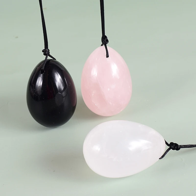 

50*35 Big Size Yoni Egg Massage Body Natural Crystal Rose Quartz Ball Kegel Exercise Tool Pelvic Floor Muscle Vaginal Massager