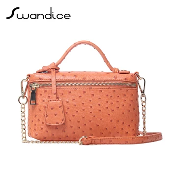 

Luxury Ostrich Pattern Chain Small Crossbody Messenger Shoulder Bags Women Female Ladies Flap Handbags 2020 Luxurious Fashion