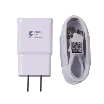

Adaptive Fast Charger Kit Travel Charger Micro USB Data Cables-Wall Charger for smart phone S7/ Edge/S6/Note5/4 /S3(White)