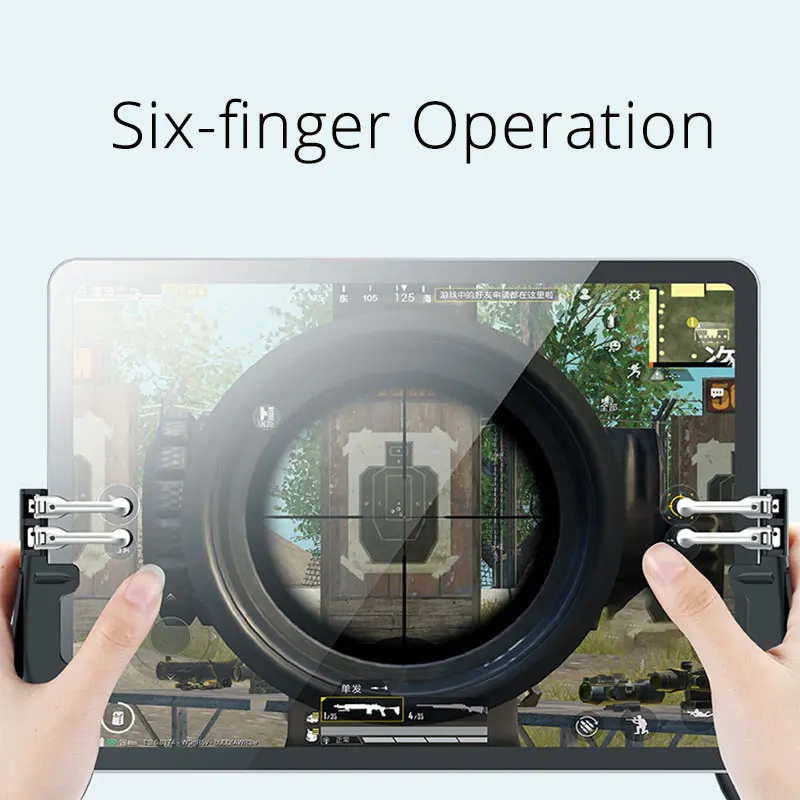  H11 Ipad PUBG Trigger Controller Six Finger Gamepad Auxiliary Grip For Ipad Tablet Mobile Game Joys