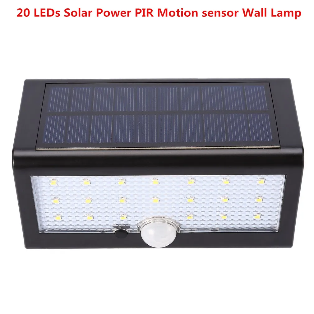 20 LEDs ICOCO 20/32/42/45/62/92 светодиодный солнечный Мощность движения PIR Сенсор настенный светильник аварийного энергосбережения Безопасности Светильник для приготовления пищи на воздухе Водонепроницаемый - Испускаемый цвет: 20 LEDs
