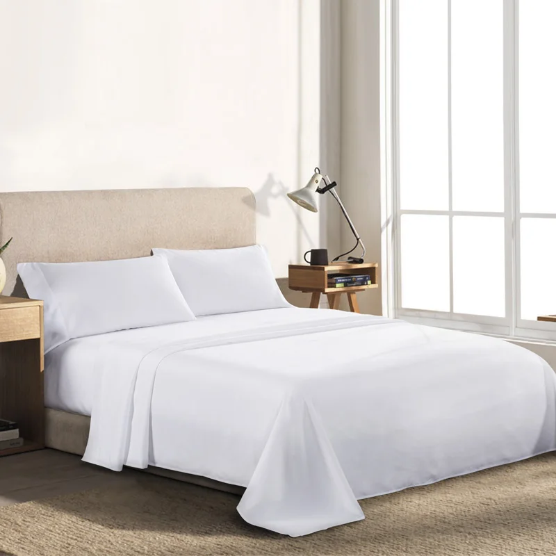 Phf 100 Microfiber White Home Hotel Bed Sheets With Pillowcases Luxury