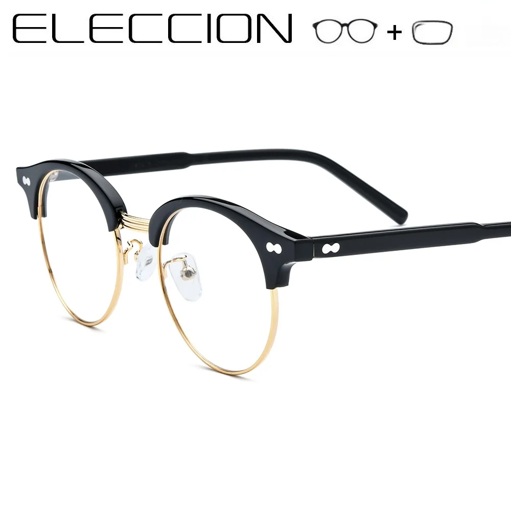 

ELECCION Brand Vintage Round Frame Myopia Optical Glasses Prescription Spectacles Men and Women Correction Eyeglasses 19123