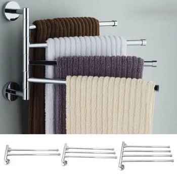 

Stainless Steel Towel Rack Punch-free Household For Bathroom Towel Rack 360 Degree Rotating Towel Rack Punch-Free