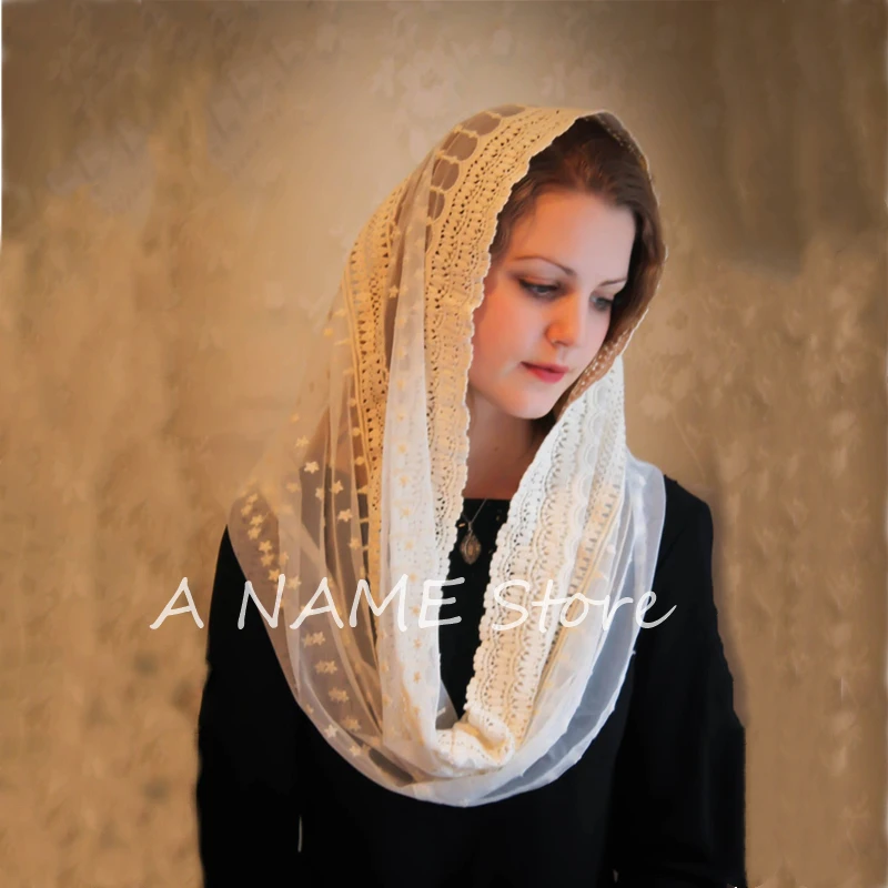 

Infinity Veils for Church Chapel Head Covering Catholic Latin Tridentine Mass mantilla Veil Lace Women Round Velo Negra MK2025