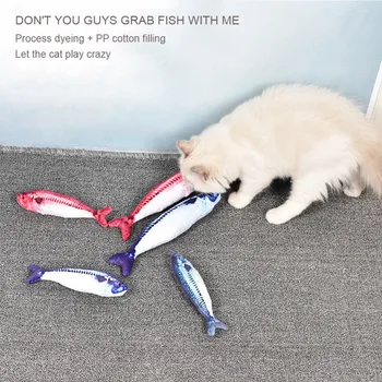 

Pet Soft Plush 3D Fish Shape Cat Toy Interactive Gifts Fish Catnip Toys Pillow Doll Fish Simulation Plush Fish 18cm Toy For Cat