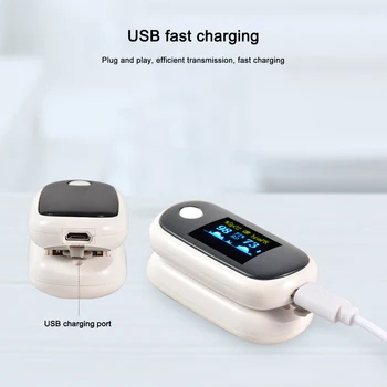 

USB Rechargeable Oximeter OLED Finger Pulse SpO2 Heart Rate Monitor Fingertip Blood Oxygen oximitro de dedo Oximeter