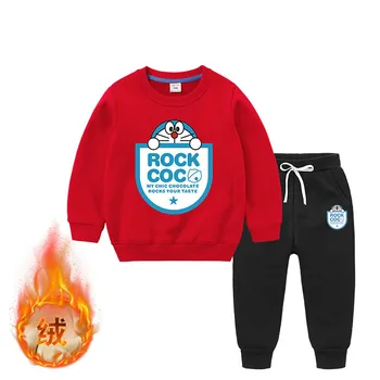 

Boutique Kids Clothing Set Toddler Boy Clothes Velvet Fleece Warm Winter Baby Girl Clothes Jingle Cat 2 Piece Children Tracksuit