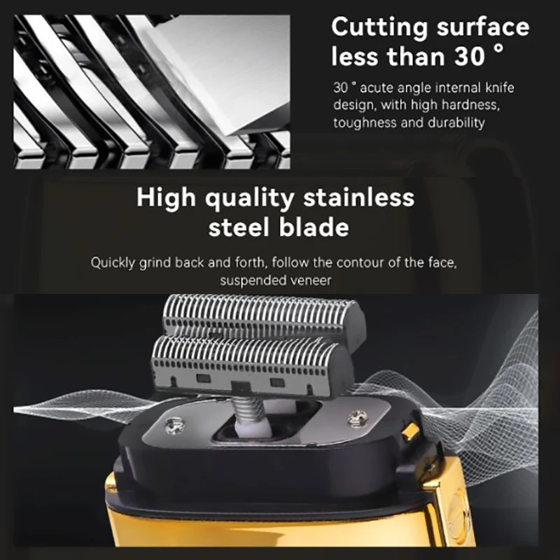 Original Kemei Metal 5-Speed Electric Shaver For Hair Beard Rechargeable Bald Shaving Machine For Men Fade Finishing Tool Shaper