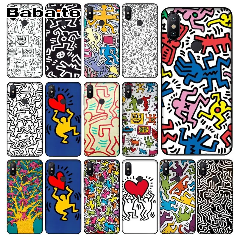 Чехол для redmi 7 Keith Haring art cover Black Soft Shell чехол телефона 5plus 5A note7 6pro 4 note5A note6pro