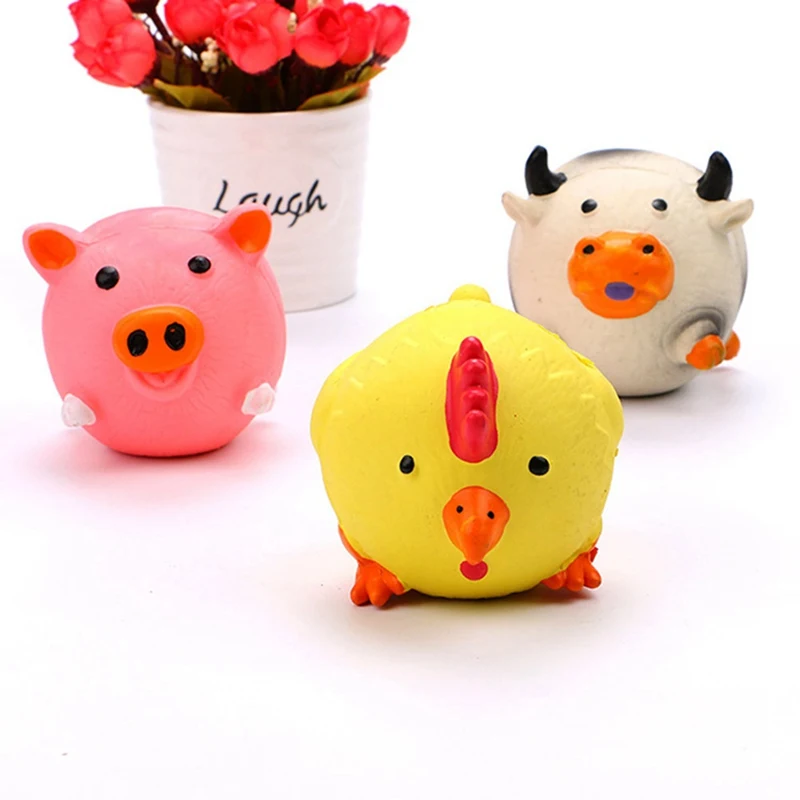 Новые милые животные из натурального латекса игрушки корова курица сферические игрушки подарок мяч забавные игрушки