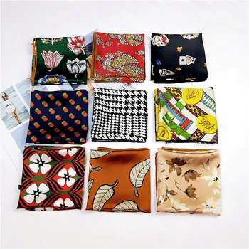 

2020 new silk scarf square women fashion work neckerchife spring summer decorative scarves 60*60cm small scarfs gift for lady