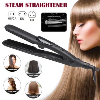 

Professional Steam Hair Straightener Ceramic Tourmaline Ionic Flat Iron Salon Straighteners NShopping
