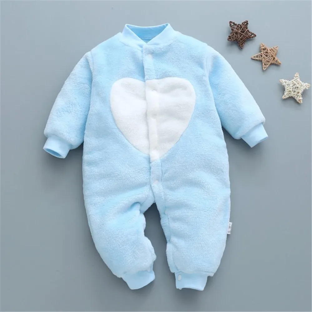 ZAFILLE Plush Baby Clothes Winter Overalls For Kids Newborns 0-18M Flannel Baby's Romper Boys Girls Jumppsuit Toddler Pajamas Baby Bodysuits medium Baby Rompers