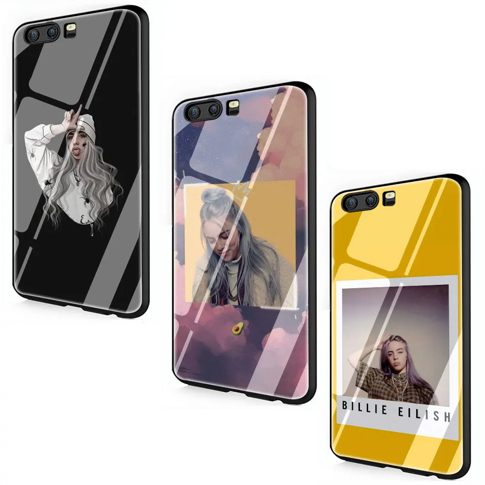 EWAU модный billie eilish чехол из закаленного стекла для телефона для huawei P10 P20 P30 mate 20 Lite pro P Smart Y6 Y9 Honor 8X9 10