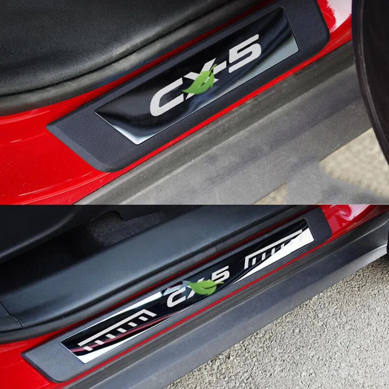 

For Car Styling Mazda CX-5 CX 5 Accessories Door Sill Protector Scuff Plates Stainless Steel Door Pedal Stickers 2019 2018-2013