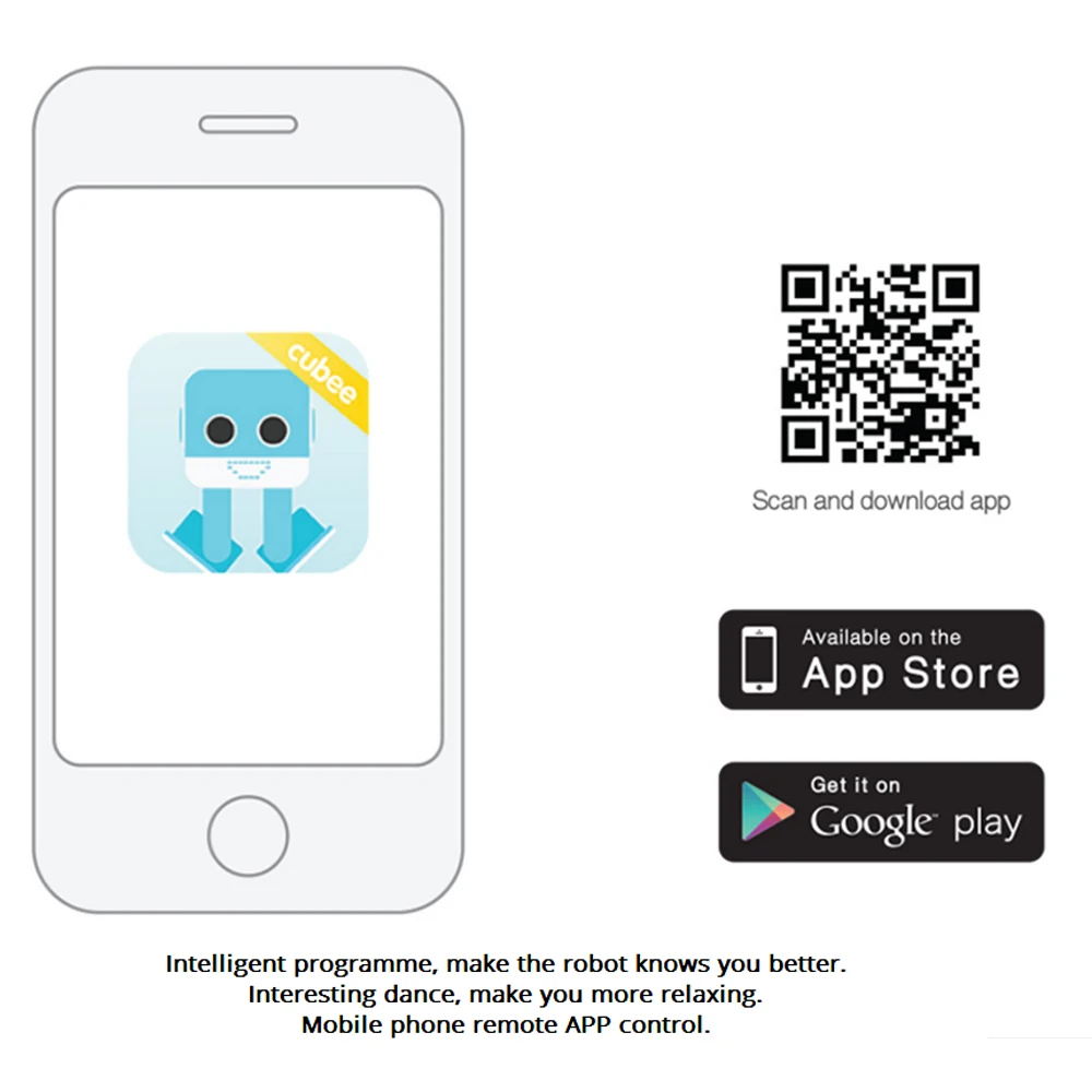 WLTOYS Cubee RC Robot Toy Smart Bluetooth Speaker Intelligent Musical Dancing Machine LED Face Desk Kids Gift Gesture Interative
