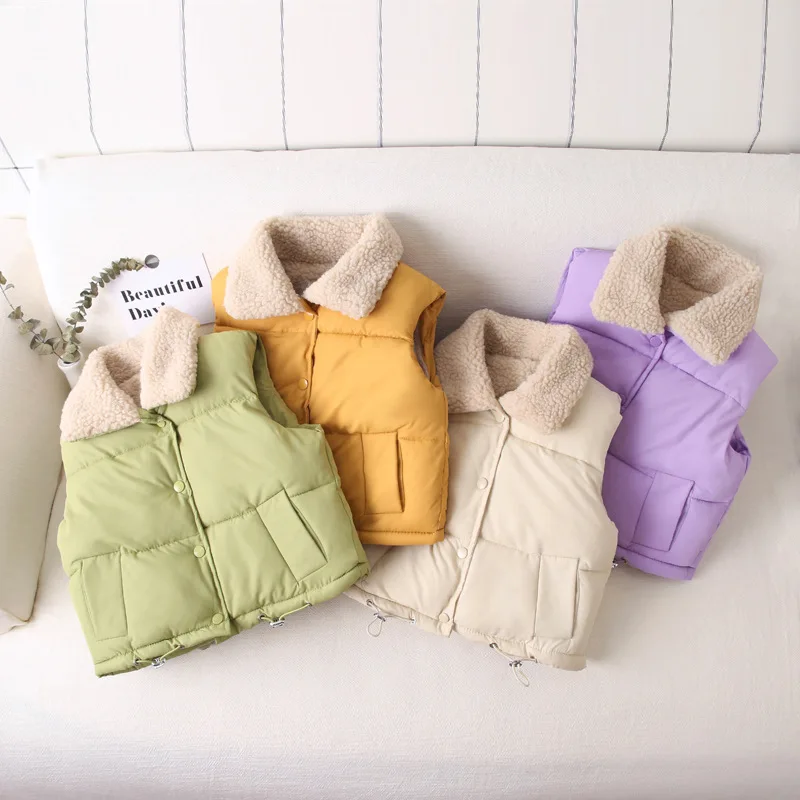 Children Vest Kids Vest Jackets For Girls Outerwear Winter Thick Plus Velvet Boy Jacket New Year Costumes Warm Coats Baby Children Hooded Vest