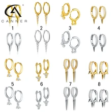 CANNER múltiples flecha estilo pendientes de plata de ley 925 Piercing de plata oído Stud anillos con Ziecon pendientes soporte personalizar dropshipping