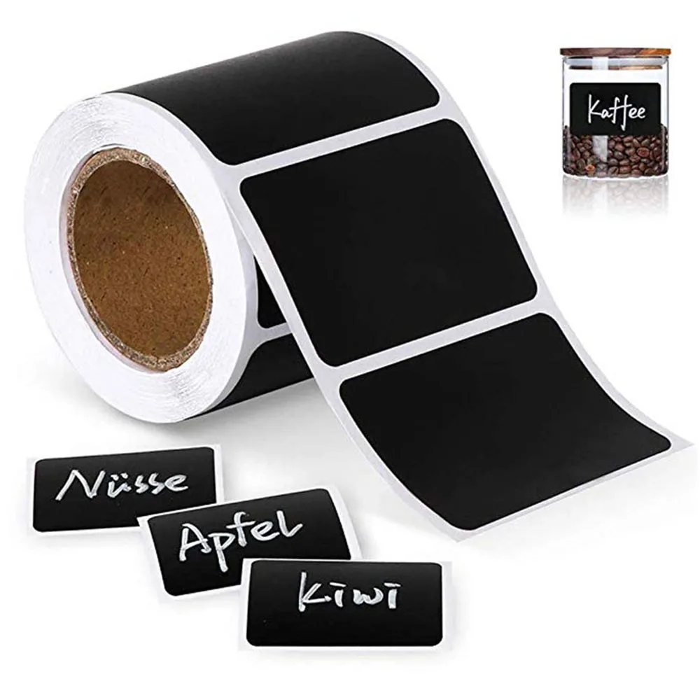300Pcs/Roll Chalkboard Labels sticker with a chalk pen for kitchen Jars Stickers Removable Waterproof Blackboard Sticker Label afbeelding