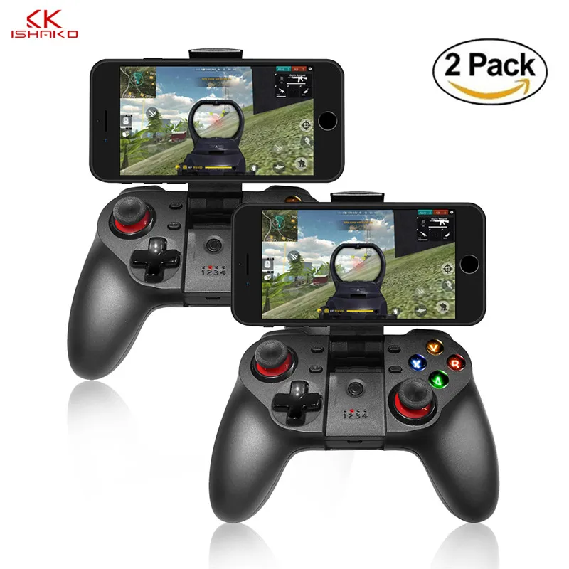 Black2pcs Джойстик ручка беспроводной Android Мобильный Геймпад контроллер для Pubg подставка под руку Bluetooth беспроводной для Мобильные телефоны Android IOS телефоны - Цвет: Black2pcs