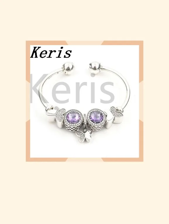 

High Quality 1:1 100%925 Pure Silver New Purple Cat-Eye Butterfly Bracelet First Choice For Gift Free Package