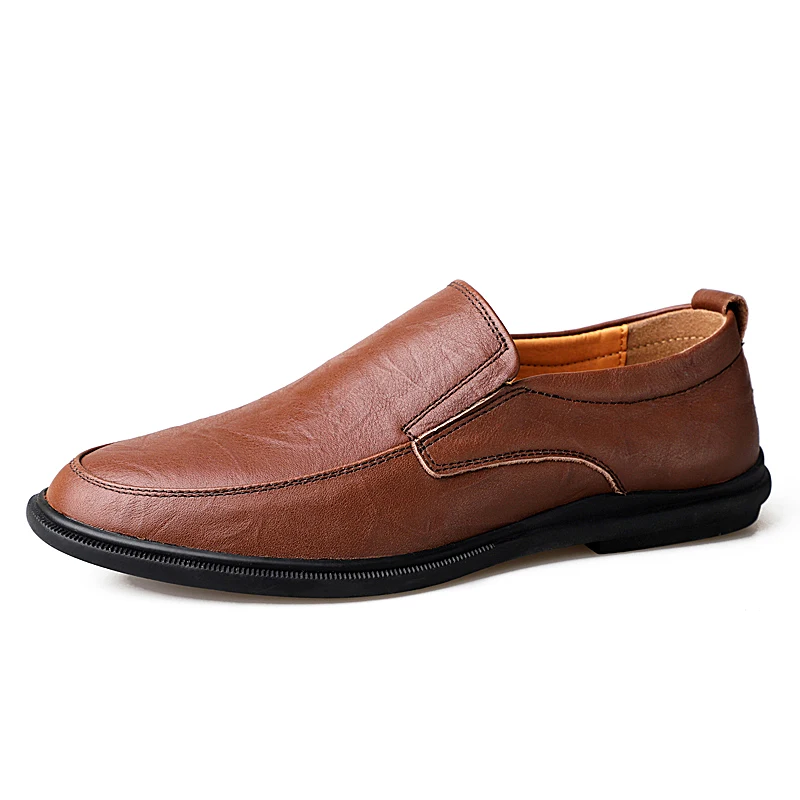 

Brand 2019 Genuine Leather Men Casual Shoes Men's Loafers Moccasins Breathable Slip on Plus Size 38-44 *8209 Black Driving Shoes