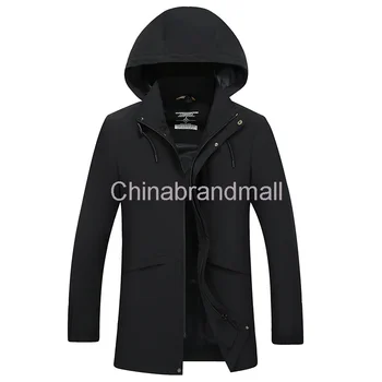 

Autumn Men Youth Fat Man Plus Fat Plus Size Medium Length Money With Cap Windbreaker Male Business Leisure Coat Super