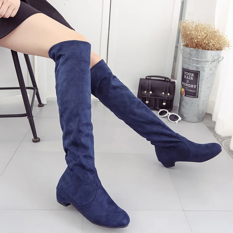 

Women Boots New Thigh High Boots Women Winter Shoes Woman 2019 Over-the-knee Boots Female Winter Boots Women Low Heel Long Shoes