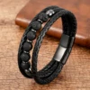 2022 Trendy Multilayer Leather Bracelets Men Jewelry 9 Style Round Stone 8mm Beaded Bracelets For Male Women Valentine Day Gifts ► Photo 2/6