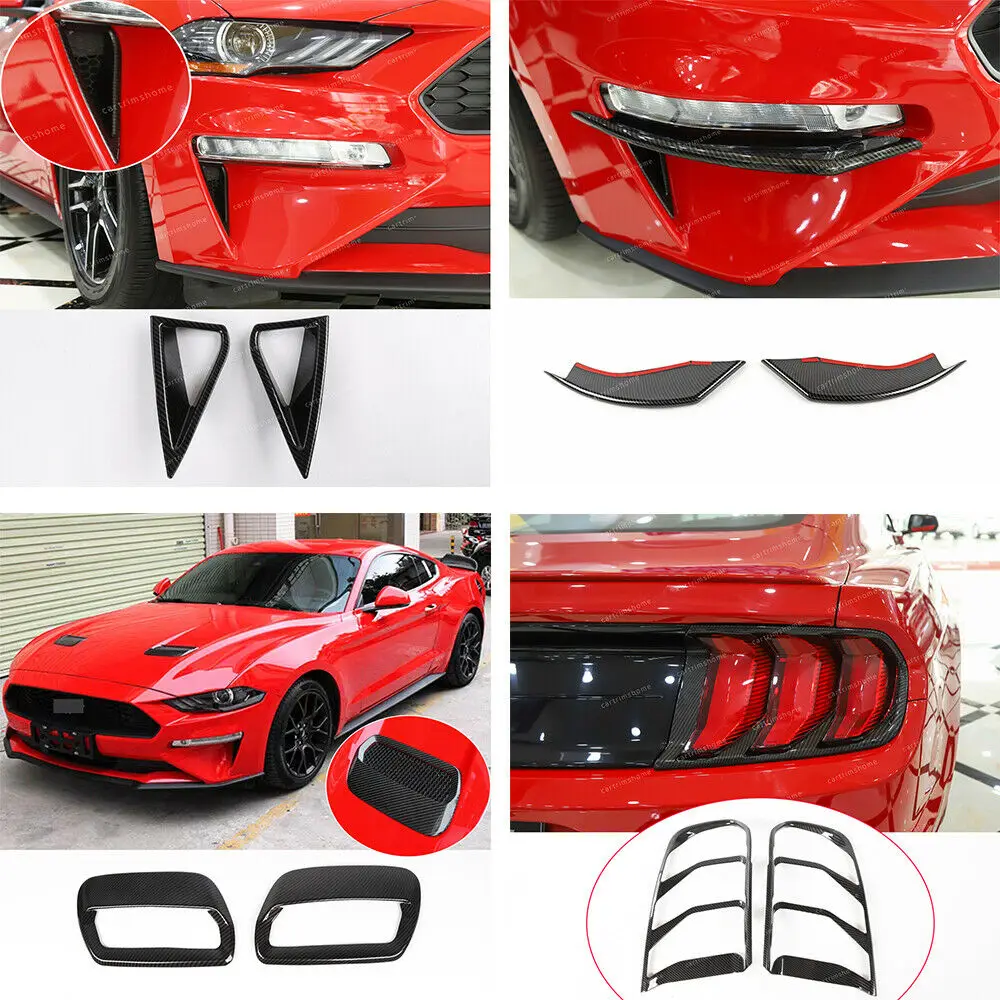 8* углеродное волокно ABS внешняя крышка автомобиля декоративная крышка для Ford Mustang-19