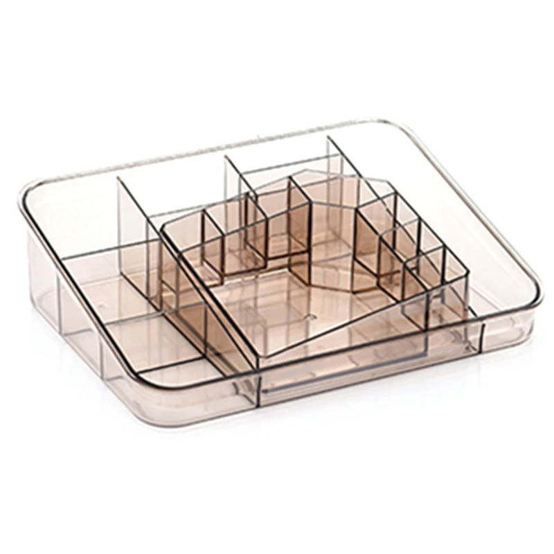 

Transparent Plastic Makeup Organizer Drawer Cosmetic Beauty Box Desktop Storage Case Nail Polish Earring Container Accessories